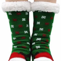 Beste deal 👏 JAXY - Huissokken Dames - Verwarmde Sokken - Anti Slip Sokken - Huissokken - Bedsokken - Warme Sokken - Kerstcadeau Voor Vrouwen - Thermosokken - Dikke Sokken - Fluffy Sokken - Kerstsokken Dames En Heren - Rudolf Groen 🌟