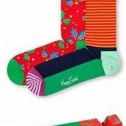 Nieuw 🌟 Happy 🧦 Socks 🎄 Christmas Cracker Holly Giftbox - 2-pack - Maat 41-46 😀