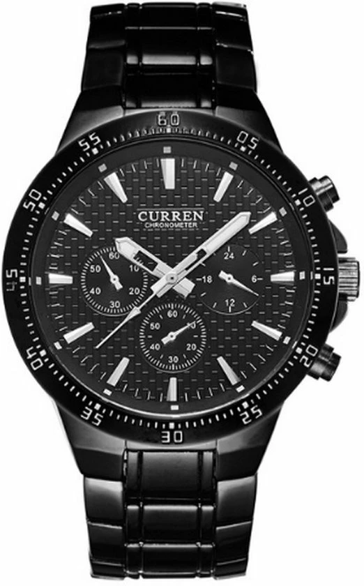 Goedkoop 🛒 Curren Black Steel - Heren Horloge - Staal - Zwart - 48 Mm ✔️ 3 Goedkoop 🛒 Curren Black Steel - Heren Horloge - Staal - Zwart - 48 Mm ✔️