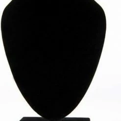 Korting 🤩 Fliex Sieraden Display Ketting Hals Standaard Zwart - Velours - 30 CM 😀