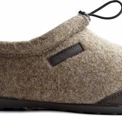 Groothandel ✔️ Travelin' Back-Home Heren Sloffen - Wollen Pantoffels - Rubberen Zool - Beige/Zand - Maat 46 ✨