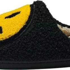 Coupon 🎁 JAXY Smiley Slippers - Smiley Pantoffels - Pantoffels - Smiley Sloffen - Pantoffels Dames En Heren - Sloffen - Sloffen Dames En Heren - Maat 37-38 - Zwart ❤️