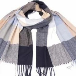 Goedkoopste 🔔 Merkloos Lange Warme Sjaal - Unisex - Geblokt - Blauw - Beige - 180 X 70 Cm (22-282#) 🔥 -Nike shop 550x330 2