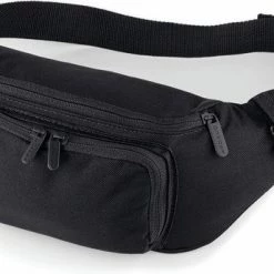 Kopen 😍 Quadra Zwarte Comfortabele Heuptas/buideltas Met 3 Vakken - Wandelaars/sporters Fanny Pack 👏