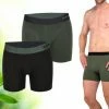 Kopen 🎉 Bamboo Essentials - Boxershort Heren - Bamboe - 2 Stuks - Groen/Zwart - XL - Ondergoed Heren - Heren Ondergoed - Boxer - Bamboe Boxershorts Voor Mannen ✔️