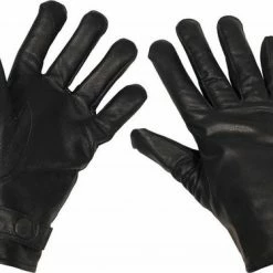 Hete verkoop ๐ MFH Army Leren Handschoenen, Gevoerd, Zwart, MAAT M ๐