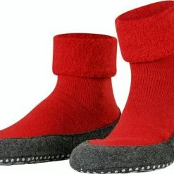 Promo 😉 FALKE Cosyshoe Slofsokken Comfortabel Warm Winter Antislip Ondoorzichtig Zacht Mid-rise Met Vilten Zool Zonder Motief Met Noppen Merinowol Rood Heren Sokken - Maat 43-44 😀