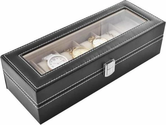 Begroting 😍 Merkloos Luxe Horlogedoos Met Kussentjes - Horloge-Opbergbox Houder Kist - Opbergkist Heren/Dames - Zwart Leer - 6 Horloges Compartimenten 💯 10 Begroting 😍 Merkloos Luxe Horlogedoos Met Kussentjes - Horloge-Opbergbox Houder Kist - Opbergkist Heren/Dames - Zwart Leer - 6 Horloges Compartimenten 💯 - Afbeelding 8