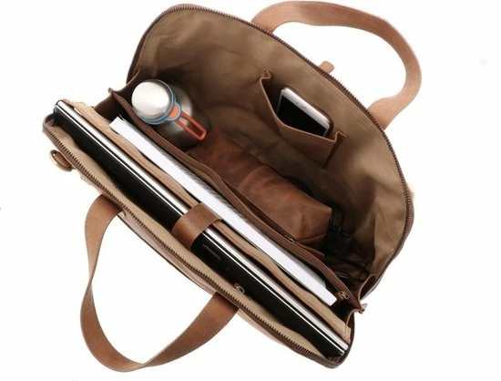 Top 10 ๐ MoreThanHip Laptoptas Dames 15,6 Inch - Vintage Ecoleer - Bruin ๐งจ 6 Top 10 ๐ MoreThanHip Laptoptas Dames 15,6 Inch - Vintage Ecoleer - Bruin ๐งจ - Afbeelding 4