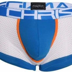 Beste deal 😀 Andrew Christian SHOW-IT Sports Mesh Boxer Electric Blue/White - MAAT L - Heren Ondergoed - Boxershort Voor Man - Mannen Boxershort ❤️