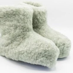 Goedkoop 🤩 ZILTY WOOL Merino Wollen Sloffen - Dames / Heren - Antislip - Maat 38 / 39 - Licht Groen 🥰