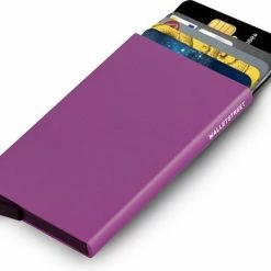 Goedkoopste 🎉 Walletstreet Uitschuifbare Pasjeshouder - Walletstreet Aluminium Creditcardhouder Card Protector Anti-Skim/ RFID Card Protector 7 Pasjes Paars/purple 🎁