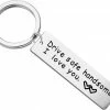 Promo 🥰 Fako Bijoux? Fako Bijoux - Sleutelhanger Drive Safe Handsome. I Love You - Cadeau - Geschenk - Zilverkleurig 👍