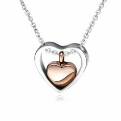 Kopen ๐คฉ Dutch Duvall | Ashanger RVS Zilver & Ros Goud Kleurig Hart| Inclusief Ketting En Vulsetje| Hartvorm As Voor Urn / Sieraad| ๐