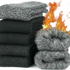 Kopen β€οΈ GoWith - Wollen Sokken - Noorse Sokken - 1 Paar - Warme Sokken - Huis Sokken - Winter Sokken - Heren Sokken - Sokken Dames - Harige Sokken - Kleur Zwart - Maat 43-46 π