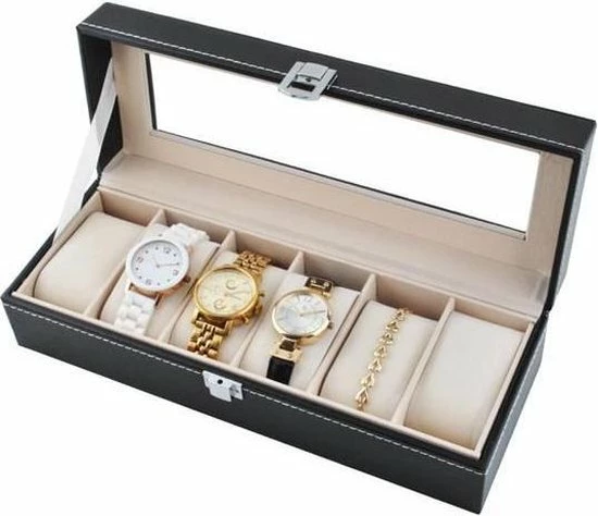 Begroting 😍 Merkloos Luxe Horlogedoos Met Kussentjes - Horloge-Opbergbox Houder Kist - Opbergkist Heren/Dames - Zwart Leer - 6 Horloges Compartimenten 💯 3 Begroting 😍 Merkloos Luxe Horlogedoos Met Kussentjes - Horloge-Opbergbox Houder Kist - Opbergkist Heren/Dames - Zwart Leer - 6 Horloges Compartimenten 💯