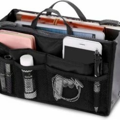 Beste Verkoop 😍 Merkloos Handtas Organizer - Bag In Bag - 11 Ruime Vakken - Zwart - 29 X 9 X 17 Cm - Tasorganizer 🔔