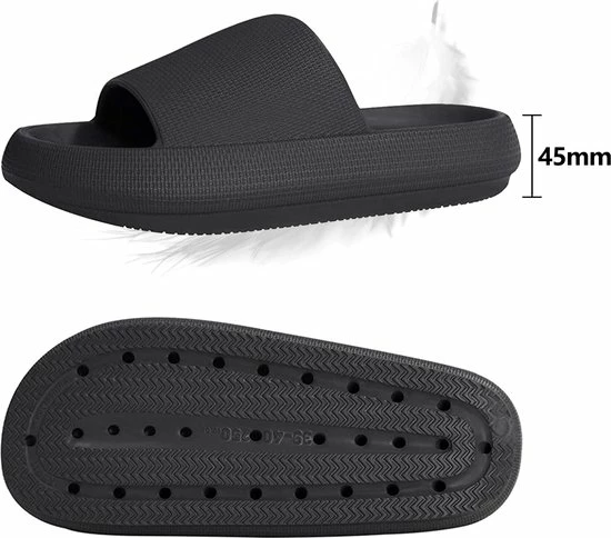 Flash-uitverkoop 😍 Geweo - Badslippers - EVA Slippers Heren Dames - Pillow Slides - Kerstmis - Kerstfeest - 🎁 Christmas Gift - Unisex - Verdikte - Antislip - Lichtgewicht - Zwart - Maat 40/41 ❤️ 4 Flash-uitverkoop 😍 Geweo - Badslippers - EVA Slippers Heren Dames - Pillow Slides - Kerstmis - Kerstfeest - 🎁 Christmas Gift - Unisex - Verdikte - Antislip - Lichtgewicht - Zwart - Maat 40/41 ❤️ - Afbeelding 2