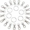 Hete verkoop 🔔 LOVV Sleutelhanger Setjes-Sleutelhangers Maken-Zilverkleurige Karabijn Haak Met Sleutelring-Set Voor Sleutelhangers 10 Setjes 🌟
