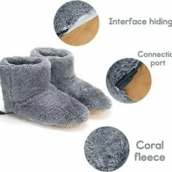 Beste Verkoop ⭐ Secuur Elektrische Sloffen - USB Verwarmd - Grijs - Maat 39 Tot En Met 43 (onesize)- Wasbaar - Warme Voeten - Pantoffels - 27 X 15 Cm 👍