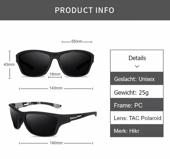Aanbiedingen ✨ Hikr Zonnebril - Gepolariseerd - Heren & Dames - Fietsbril - Sportbril - Sport Zonnebril - Sportief - Outdoor - Polaroid - Wielrennen & Fietsen - Hiking & Wandelen 😍 7 Aanbiedingen ✨ Hikr Zonnebril - Gepolariseerd - Heren & Dames - Fietsbril - Sportbril - Sport Zonnebril - Sportief - Outdoor - Polaroid - Wielrennen & Fietsen - Hiking & Wandelen 😍 - Afbeelding 5
