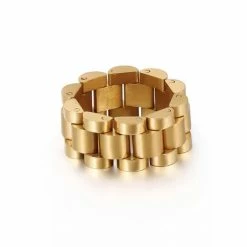 Aanbiedingen 🌟 Soraro Schakel Ring | Ring Mannen | Staal Goud | Schakelring Mannen | Cadeau Voor Man | Pin Remover | Sinterklaas | Black Friday | Kerst | Kerstcadeau 😍
