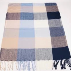 Goedkoopste 🔔 Merkloos Lange Warme Sjaal - Unisex - Geblokt - Blauw - Beige - 180 X 70 Cm (22-282#) 🔥 -Nike shop 550x526 21
