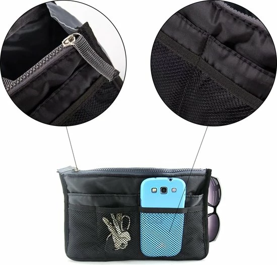 Beste Verkoop ๐ Merkloos Handtas Organizer - Bag In Bag - 11 Ruime Vakken - Zwart - 29 X 9 X 17 Cm - Tasorganizer ๐ 5 Beste Verkoop ๐ Merkloos Handtas Organizer - Bag In Bag - 11 Ruime Vakken - Zwart - 29 X 9 X 17 Cm - Tasorganizer ๐ - Afbeelding 3