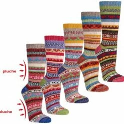 Groothandel 😍 Merkloos Dames Sokken "Hygge"- Scandinavisch Kleurrijk Design- Dikke, Verwarmende Kwaliteit- Maat 39/42 - 2 Paar ❤️