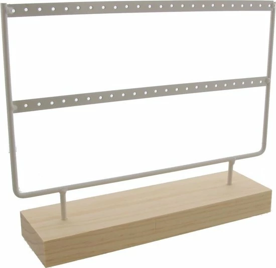 Promo π Dielay Sieradenhouder - Display Voor Sieraden - Oorbellenrek - Hout En Metaal - 27x22x7 Cm - Wit π 3 Promo π Dielay Sieradenhouder - Display Voor Sieraden - Oorbellenrek - Hout En Metaal - 27x22x7 Cm - Wit π