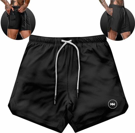 Top 10 🧨 MW Sportbroek Voor Heren - Gym Broek Met Mobiel Zak - 2 In 1 Shorts - Hardloopbroek - (Zwart - S) 🥰 5 Top 10 🧨 MW Sportbroek Voor Heren - Gym Broek Met Mobiel Zak - 2 In 1 Shorts - Hardloopbroek - (Zwart - S) 🥰 - Afbeelding 3