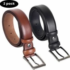 Goedkoopste ๐ฅฐ AKA Deri-Riemen Heren 2 Pack ( Zwart En Cognac ) -pak Riem Klassiek Riem - Echt Leer-Taille: 110 Cm - Totale Lengte Riem: 125 Cm-cadeau Voor Man-Breedte 3,5 Cm โญ