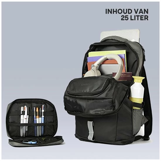 Goedkoop ✨ BAKBAGS Amsterdam Laptop Rugzak Voor 13 Tm 17 Inch Laptops - Laptoptas Incl Accessoires En Regenhoes - 10 Vakken - 25 Liter Inhoud - Duurzaam & Gerecycled Materiaal - Blauw-Grijs 🥰 11 Goedkoop ✨ BAKBAGS Amsterdam Laptop Rugzak Voor 13 Tm 17 Inch Laptops - Laptoptas Incl Accessoires En Regenhoes - 10 Vakken - 25 Liter Inhoud - Duurzaam & Gerecycled Materiaal - Blauw-Grijs 🥰 - Afbeelding 9
