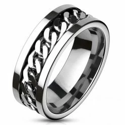 Groothandel ๐ Moorell Ringen Mannen - Ring Mannen - Ring Heren - Zilverkleurig - Ring - Ringen - Heren Ring - Ring Heren - Met Uniek Kettingmotief - Chain ๐ฅ