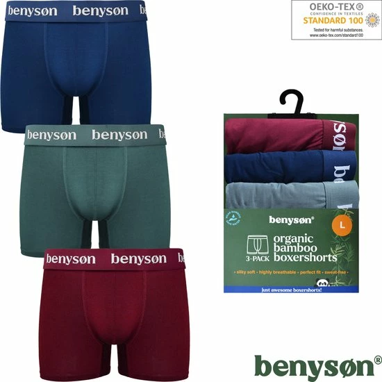 Kopen π Benyson Bamboe Onderbroek - Boxershort 3-pack - Effen - Maat L π 3 Kopen π Benyson Bamboe Onderbroek - Boxershort 3-pack - Effen - Maat L π
