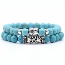 Beste Verkoop โจ TrendFox Buddha Armband - Natuursteen - Turquoise - Kralen Armband Heren Dames Mannen - Buddha Sieraden - Sinterklaas Cadeautjes โ๏ธ