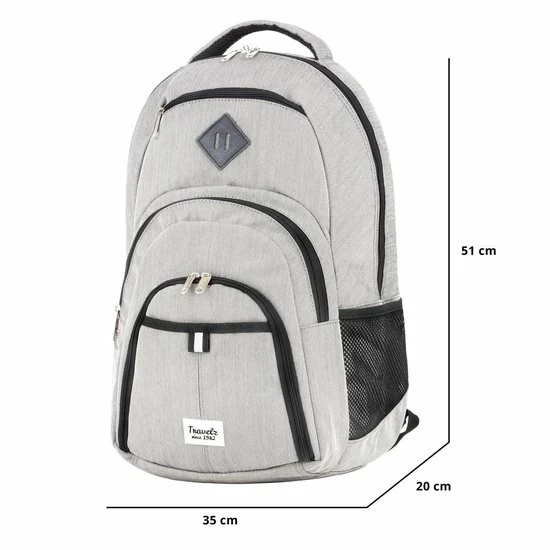 Gloednieuw 😍 TravelZ Hipster Rugtas | 28 Liter Rugzak | Laptop Rugtas 17" | Veel Compartimenten En Laptopvak | Grijs 😉 9 Gloednieuw 😍 TravelZ Hipster Rugtas | 28 Liter Rugzak | Laptop Rugtas 17" | Veel Compartimenten En Laptopvak | Grijs 😉 - Afbeelding 7