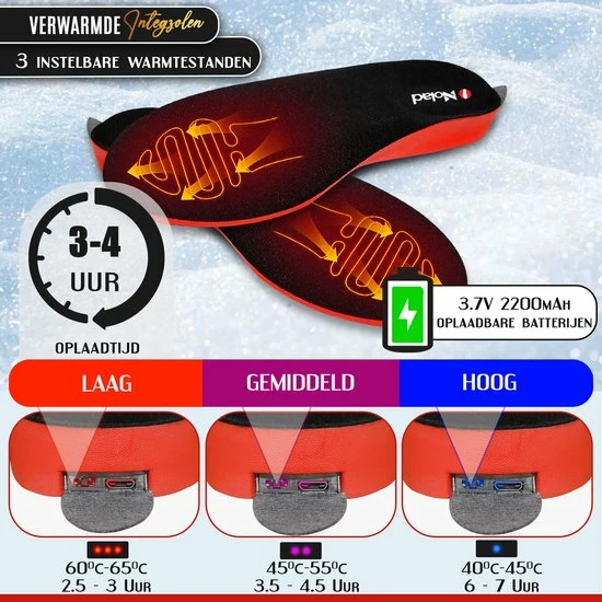 Kopen โ๏ธ Nolad | Verwarmde Inlegzolen | Verwarmde Zooltjes | Draadloze Inlegzolen | Oplaadbare Inlegzolen | USB Oplaadbaar| Unisex | Wintervoeten | Schoenverwarming | Verwarmen Van Voeten | Wintersport Accessoires | 2.200mAh | MT 35 - 40 | Small ๐ 5 Kopen โ๏ธ Nolad | Verwarmde Inlegzolen | Verwarmde Zooltjes | Draadloze Inlegzolen | Oplaadbare Inlegzolen | USB Oplaadbaar| Unisex | Wintervoeten | Schoenverwarming | Verwarmen Van Voeten | Wintersport Accessoires | 2.200mAh | MT 35 - 40 | Small ๐ - Afbeelding 3