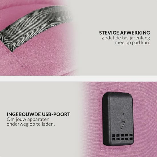 Gloednieuw ๐คฉ Anti Diefstal Rugzak Inclusief Usb Oplaadstation - Geschikt Voor Laptop - Anti Theft En Spat Waterdicht| Lovnix Bag104 | Roze โจ 5 Gloednieuw ๐คฉ Anti Diefstal Rugzak Inclusief Usb Oplaadstation - Geschikt Voor Laptop - Anti Theft En Spat Waterdicht| Lovnix Bag104 | Roze โจ - Afbeelding 3