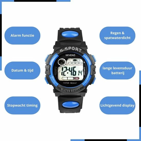 Aanbiedingen 🎉 Horloges Voor Mannen | Heren Horloge | Sporthorloge Heren | Stopwatch | Timer | 43 Mm | Blauw | Zwart | SEVEND 🔔 7 Aanbiedingen 🎉 Horloges Voor Mannen | Heren Horloge | Sporthorloge Heren | Stopwatch | Timer | 43 Mm | Blauw | Zwart | SEVEND 🔔 - Afbeelding 5