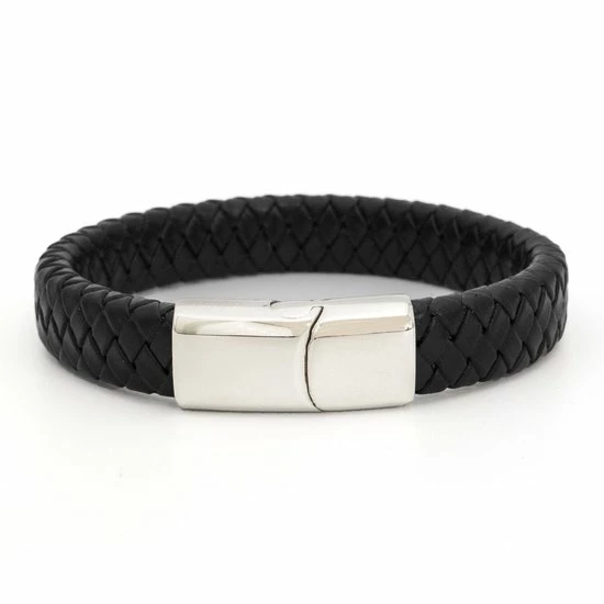 Nieuw β Elementos Armband Heren - Zilver Staal - Zwart Leer - Mannen - 21 Cm - Kerst & Sinterklaas Cadeautjes - Cadeau Voor Man - Cadeau Voor Hem π 4 Nieuw β Elementos Armband Heren - Zilver Staal - Zwart Leer - Mannen - 21 Cm - Kerst & Sinterklaas Cadeautjes - Cadeau Voor Man - Cadeau Voor Hem π - Afbeelding 2