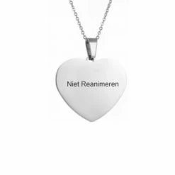 Beste deal ๐ Amodi Gegraveerde Niet Reanimeren Ketting - Do Not Resuscitate - Gegraveerd - Hart - Hartje - Roestvrij Staal - RVS - Verstelbaar - Zilverkleurig ๐งจ