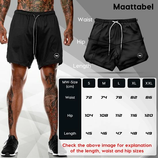 Top 10 🧨 MW Sportbroek Voor Heren - Gym Broek Met Mobiel Zak - 2 In 1 Shorts - Hardloopbroek - (Zwart - S) 🥰 10 Top 10 🧨 MW Sportbroek Voor Heren - Gym Broek Met Mobiel Zak - 2 In 1 Shorts - Hardloopbroek - (Zwart - S) 🥰 - Afbeelding 8