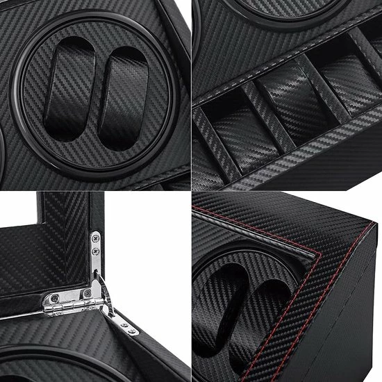 Goedkoop ⌛ Olvy 4+6 ⌚ Watchwinder - Voor 10 Horloges - Luxe Horloge Opwinder - Horlogebox - Opbergbox - Carbon Fiber ✔️ 7 Goedkoop ⌛ Olvy 4+6 ⌚ Watchwinder - Voor 10 Horloges - Luxe Horloge Opwinder - Horlogebox - Opbergbox - Carbon Fiber ✔️ - Afbeelding 5