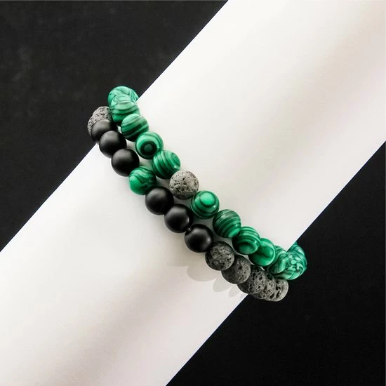 Beste Pirce ๐ AWEMOZ Natuursteen Armbanden - Contrast Kralen Armbandjes - Groen/Grijs - Sieraden - Cadeau Voor Man & Vrouw ๐ฅ 4 Beste Pirce ๐ AWEMOZ Natuursteen Armbanden - Contrast Kralen Armbandjes - Groen/Grijs - Sieraden - Cadeau Voor Man & Vrouw ๐ฅ - Afbeelding 2