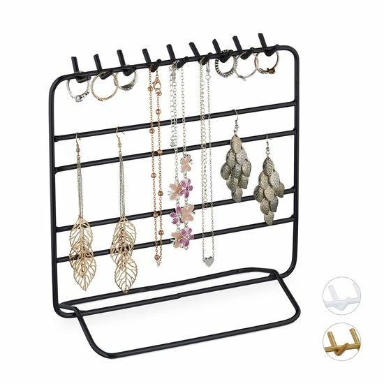 Kopen ๐ Relaxdays Sieradenrekje Metaal - Sieradenhouder - Rekje Voor Kettingen - Oorbellenrekje - Zwart โค๏ธ 3 Kopen ๐ Relaxdays Sieradenrekje Metaal - Sieradenhouder - Rekje Voor Kettingen - Oorbellenrekje - Zwart โค๏ธ