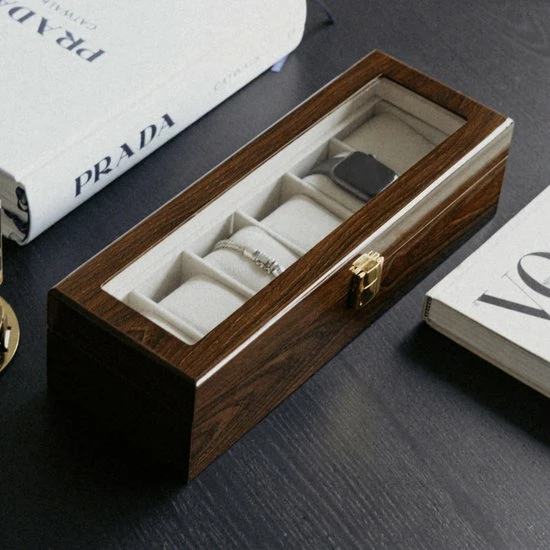 Flash-uitverkoop ⭐ JASC Horlogebox - 6 Compartimenten - Sieradendoos - Bruin / Beige ⌛ 12 Flash-uitverkoop ⭐ JASC Horlogebox - 6 Compartimenten - Sieradendoos - Bruin / Beige ⌛ - Afbeelding 10