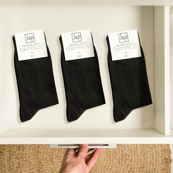 Flash-uitverkoop ✨ Jacob & Roy's 6 Paar Bamboe Sokken - Heren & Dames - Zwart - Maat 47-50 - Naadloos 🌟 6 Flash-uitverkoop ✨ Jacob & Roy's 6 Paar Bamboe Sokken - Heren & Dames - Zwart - Maat 47-50 - Naadloos 🌟 - Afbeelding 5