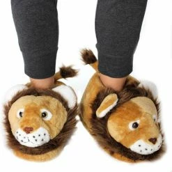 Promo 🔥 Merkloos Pluche Leeuw Dierensloffen/pantoffels Voor Volwassenen - Dames/heren - Leeuwen Sloffen 45/48 🛒