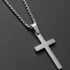 Promo ⭐ Fler Mannen Ketting | Mens Necklace | Silver Color Necklace | Heren Halsketting | Kruis Halsketting | Mannen Sieraden | Ketting | Kruis |Zilveren Ketting | 60cm ⌛ -Nike shop 550x556